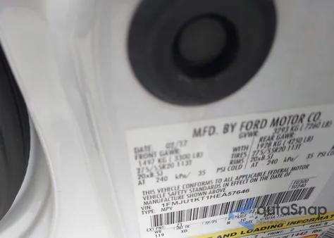 2017 Ford Expedition Limited из США, поврежденный, VIN 1FMJU1KT1HEA57646